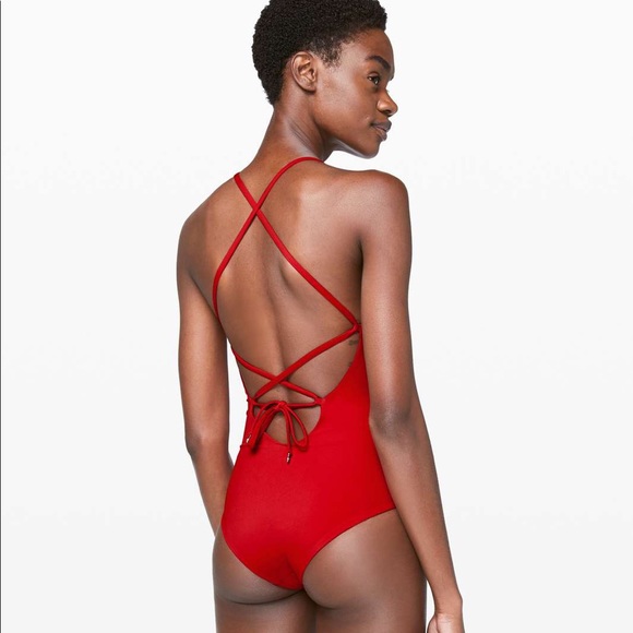 Lululemon Weave The Waves One Piece - Dark Red
